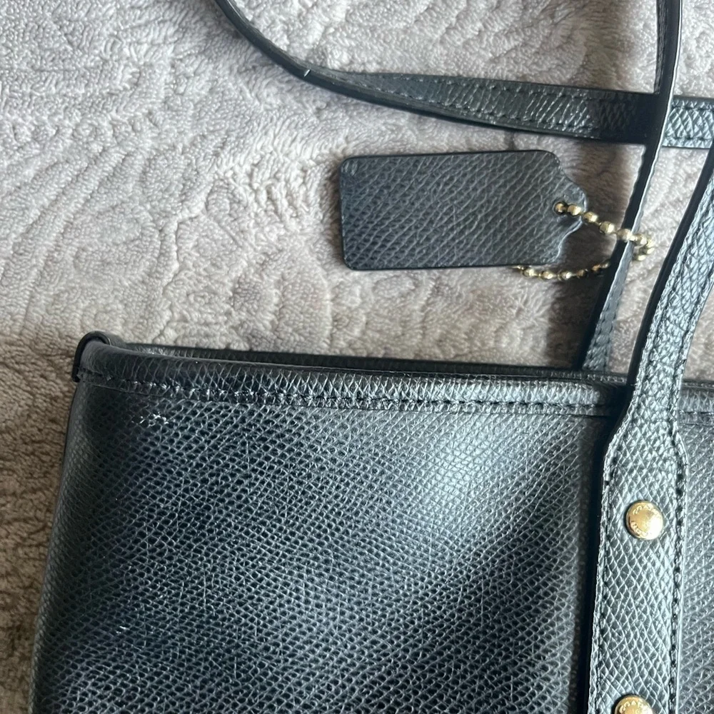 Coach Black Pebbled Leather Tote - Picture 7 of 15